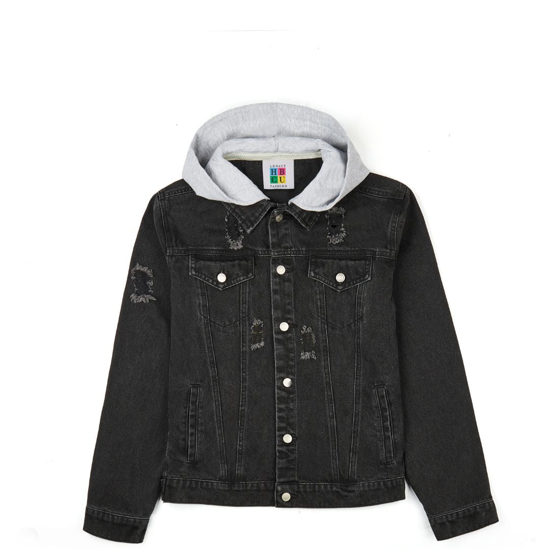 Aggie Pride Bulldog - BLACK Adult Denim Jacket