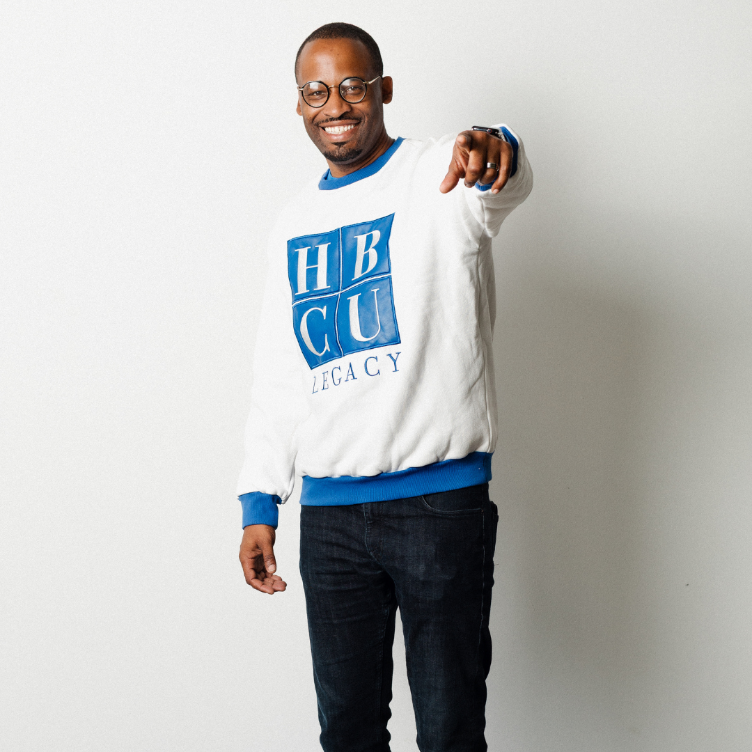 Blue & White HBCU Legacy Adult Crewneck