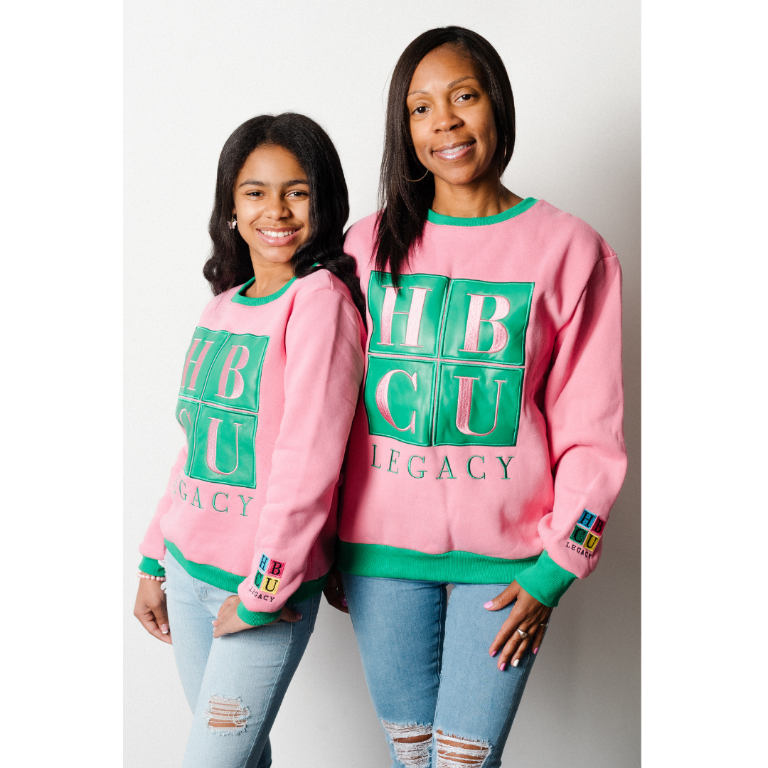 Pink and Green - HBCU Legacy Adult Crewneck