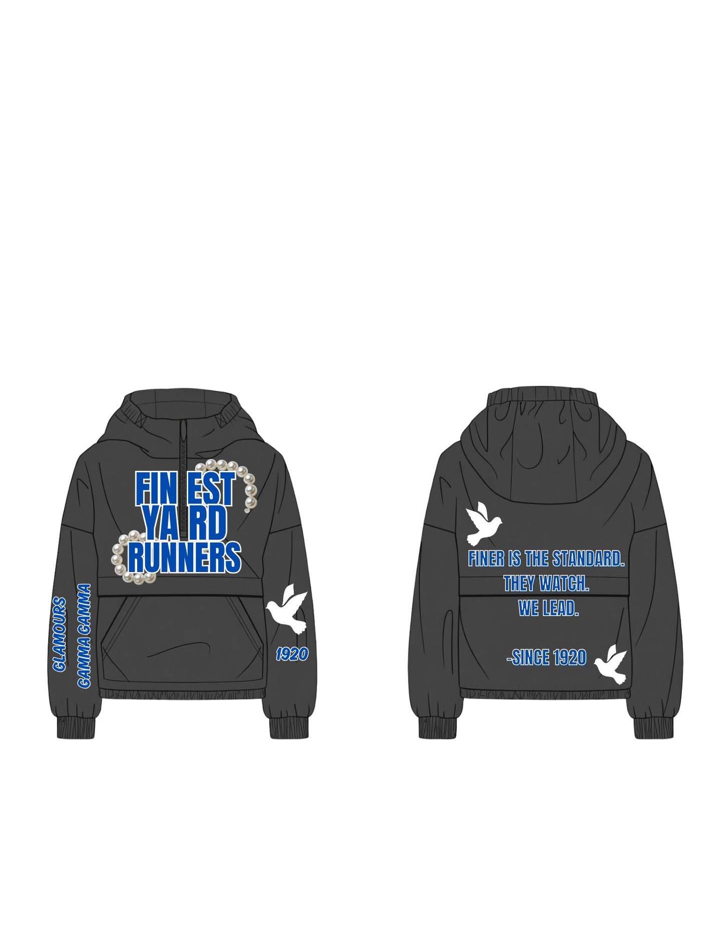 Zeta Phi Beta “Finest Yard Runners” Windbreaker 🖤💙🤍