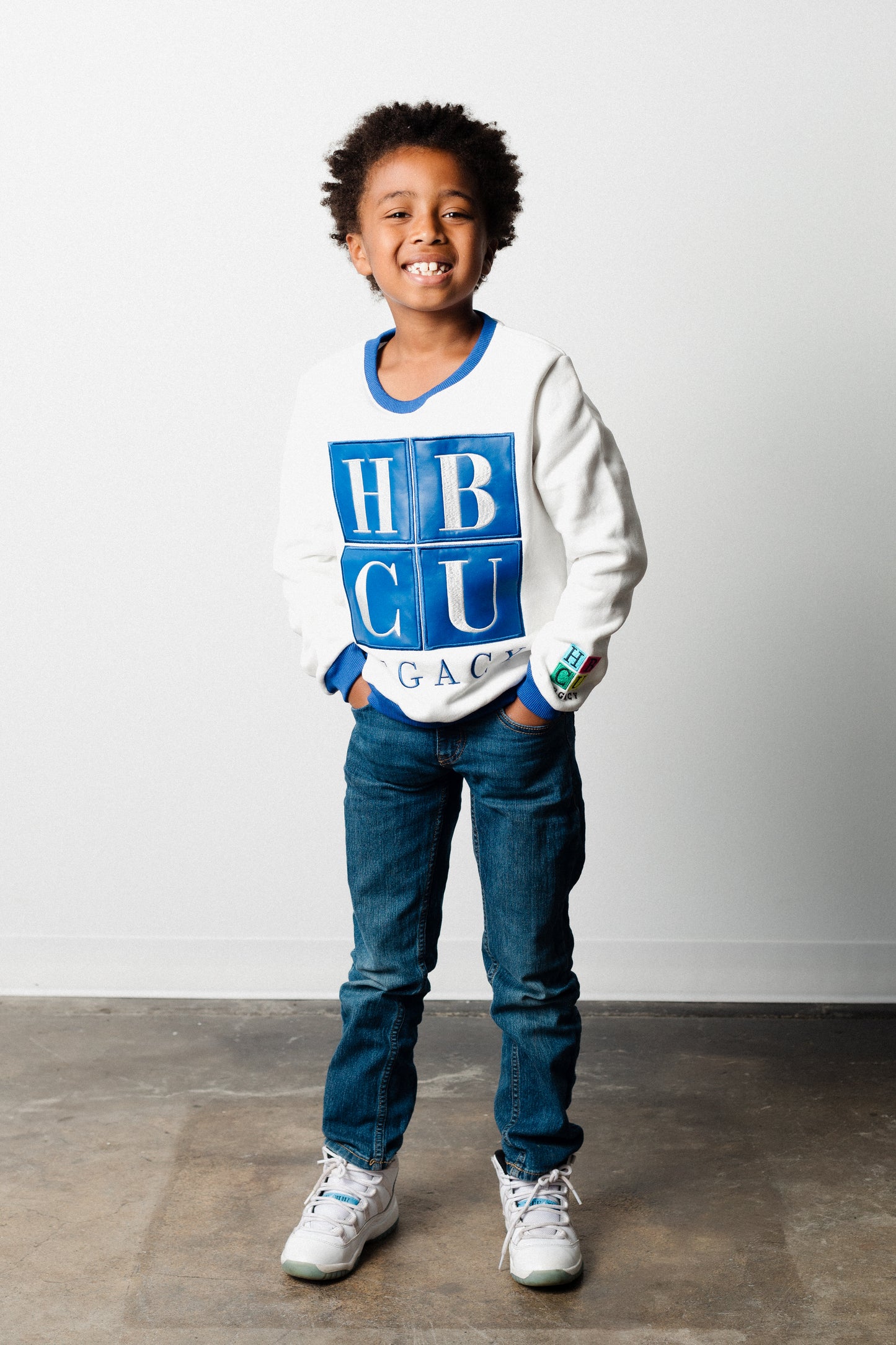 Blue and White HBCU Legacy Kids Crewneck