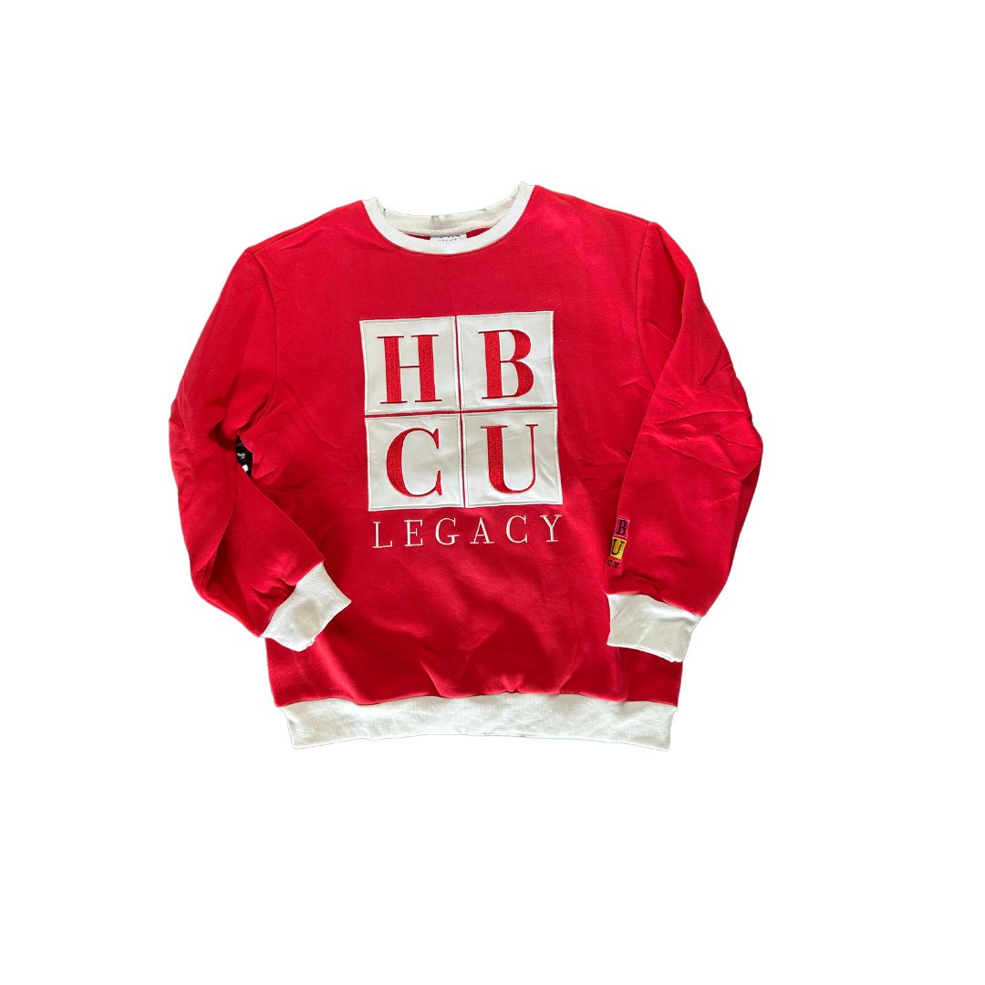 Red and White HBCU Legacy Adult Crewneck