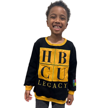 Black and Gold HBCU Legacy Kids Crewneck