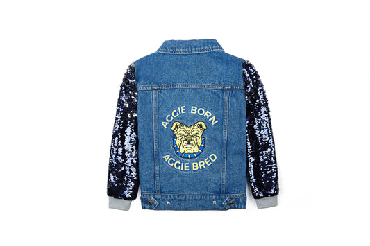 "Aggie Born, Aggie Bred" Womens Denim Jacket