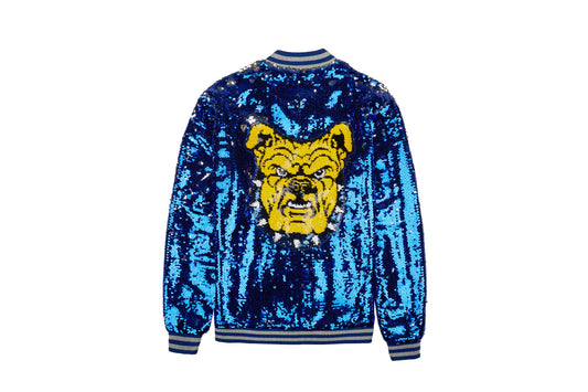 NCAT Aggie Women's Blue Sequin Bomber Jacket