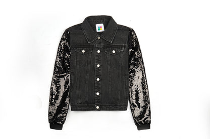 Florida A&M BLACK SEQUIN Womens Denim Jacket