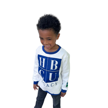 Blue and White HBCU Legacy Kids Crewneck