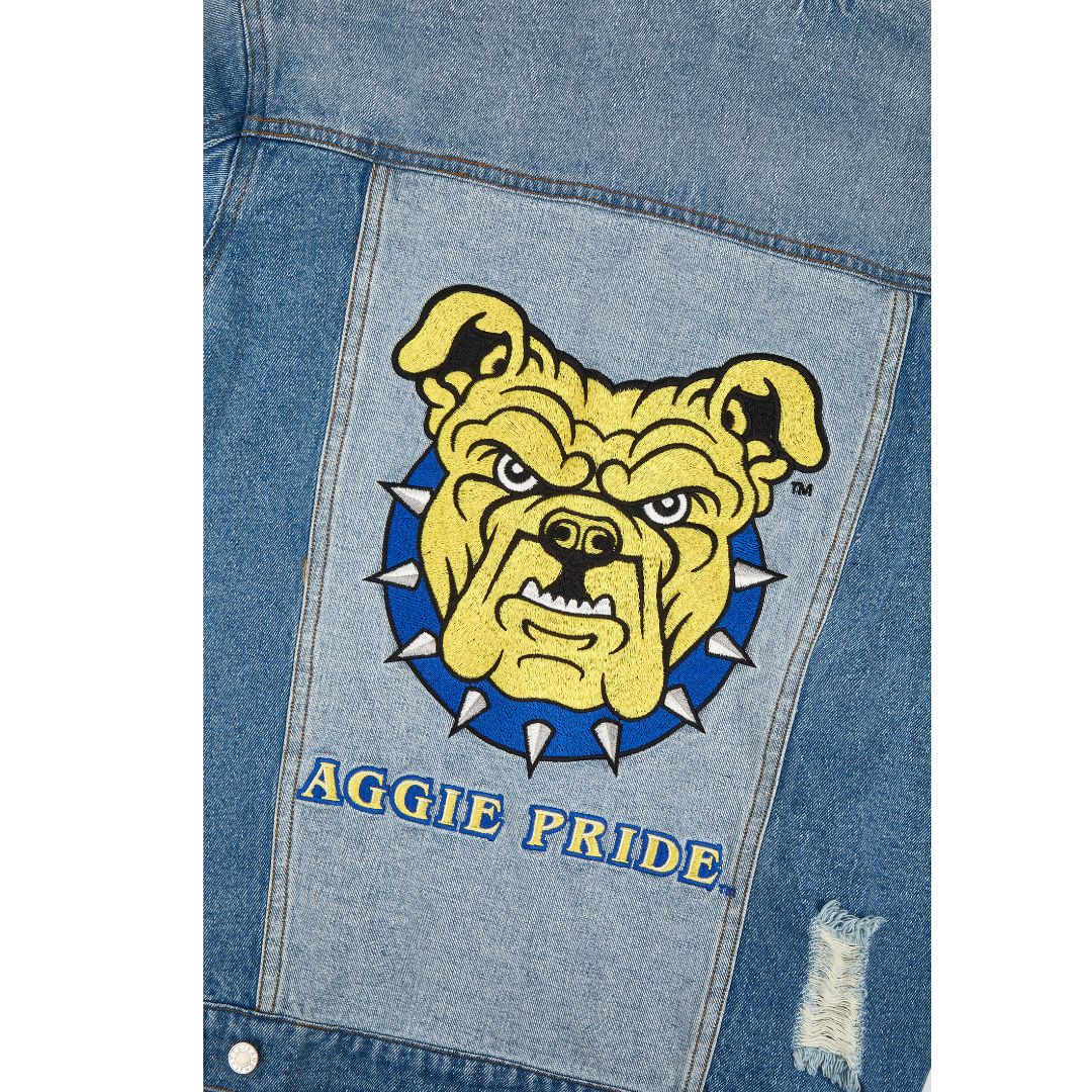 Aggie Pride Bulldog - BLUE Adult Denim Jacket