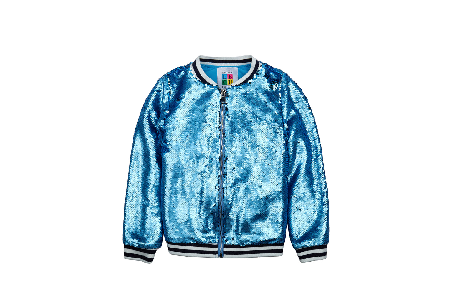 Spelman College Women's Blue Sequin Bomber Jacket