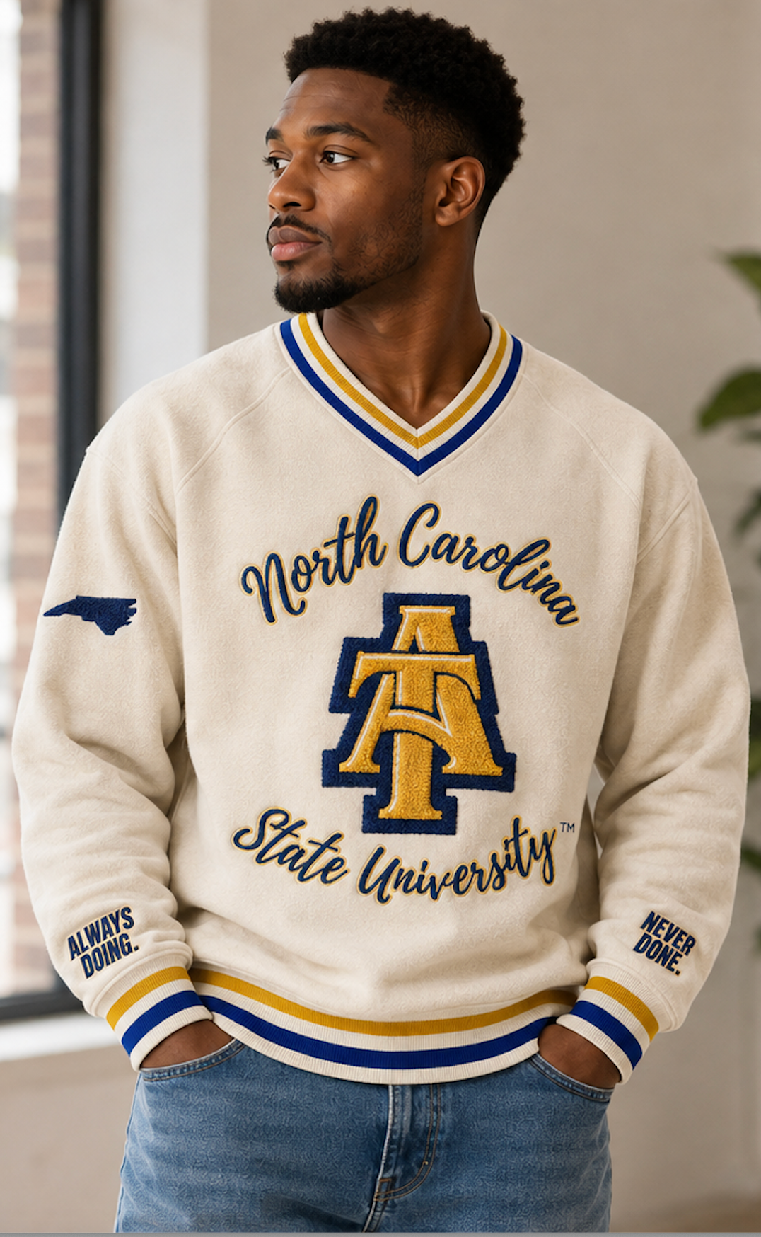 NC A&T Centennial V-Neck Sweatshirt-Limited Edition