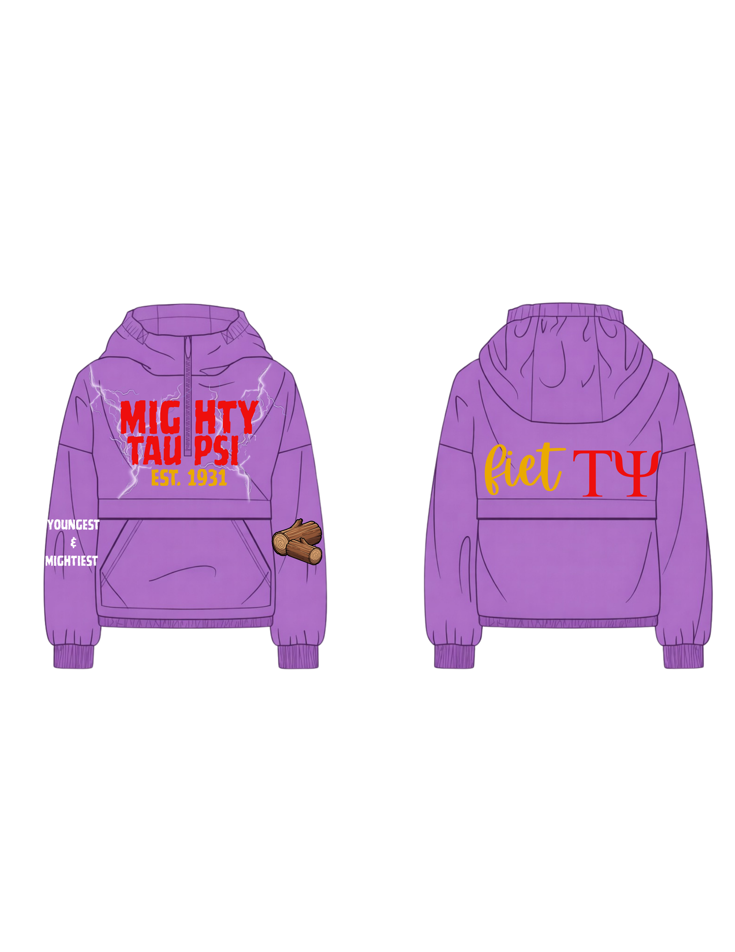 Omega Psi Phi “Mighty Tau Psi” Windbreaker 💜🔥