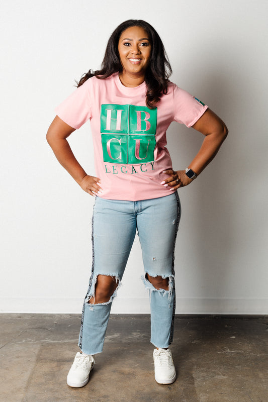 HBCU Legacy Adult T-Shirts (Pink and Green)