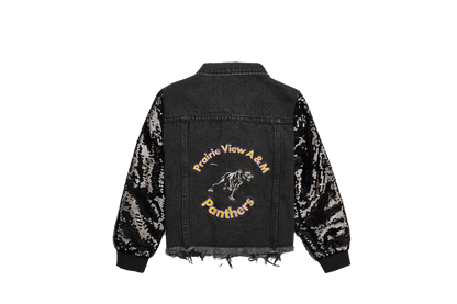 Prairie View A&M Panther Girl's Sequin Denim Jacket