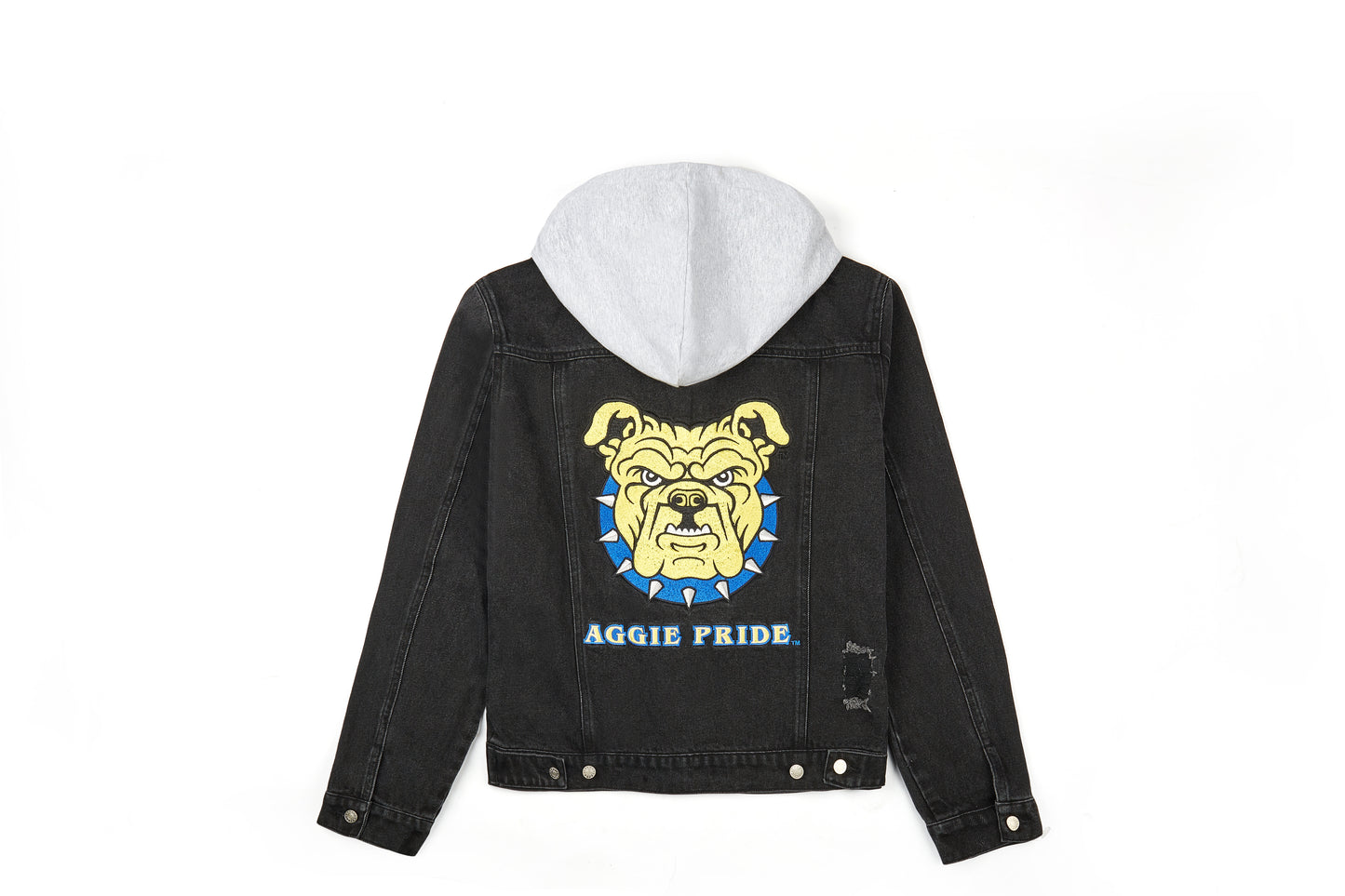 Aggie Pride Bulldog - BLACK Adult Denim Jacket