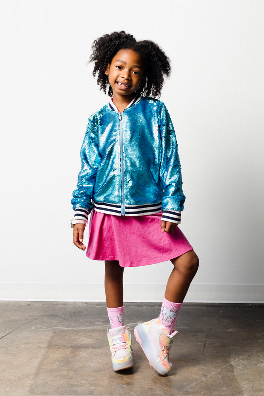 Jackson State Girl's Blue Sequin Bomber Jacket G