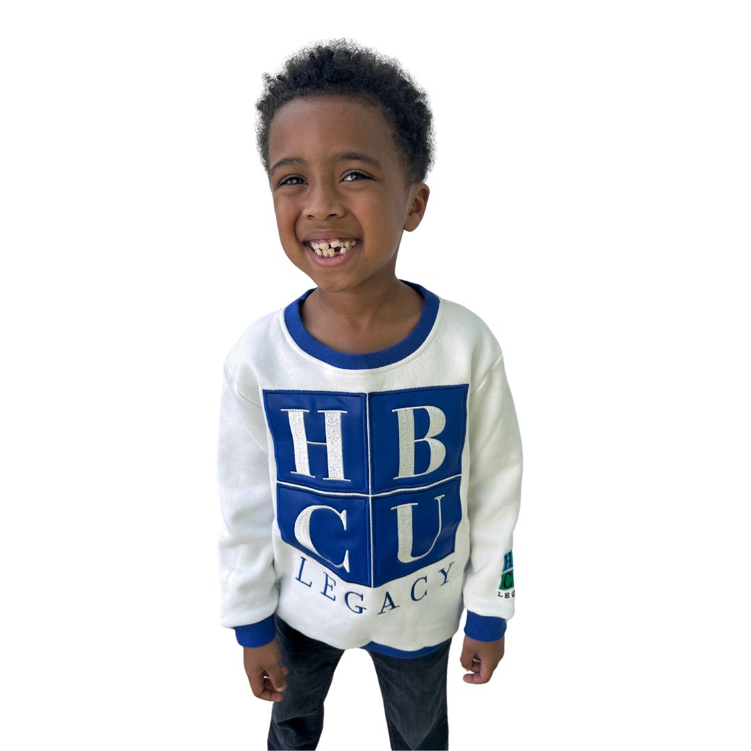 Blue and White HBCU Legacy Kids Crewneck