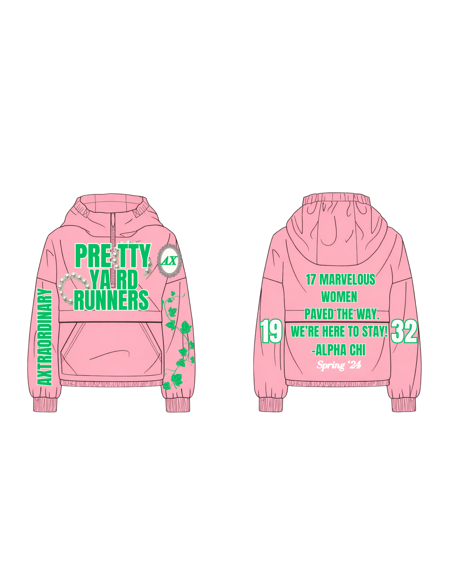 AKA “Pretty Yard Runners” Windbreaker Jacket 💗💚