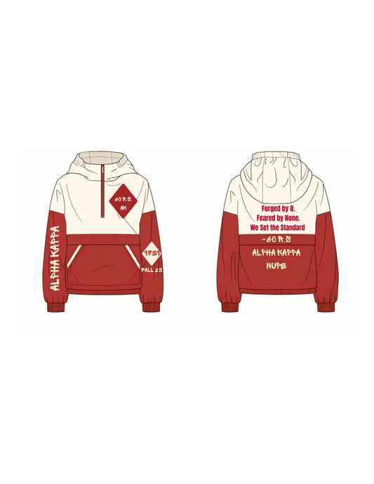 Kappa Alpha Psi “Forged by 8” Two-Tone Windbreaker ❤️🤍♦️