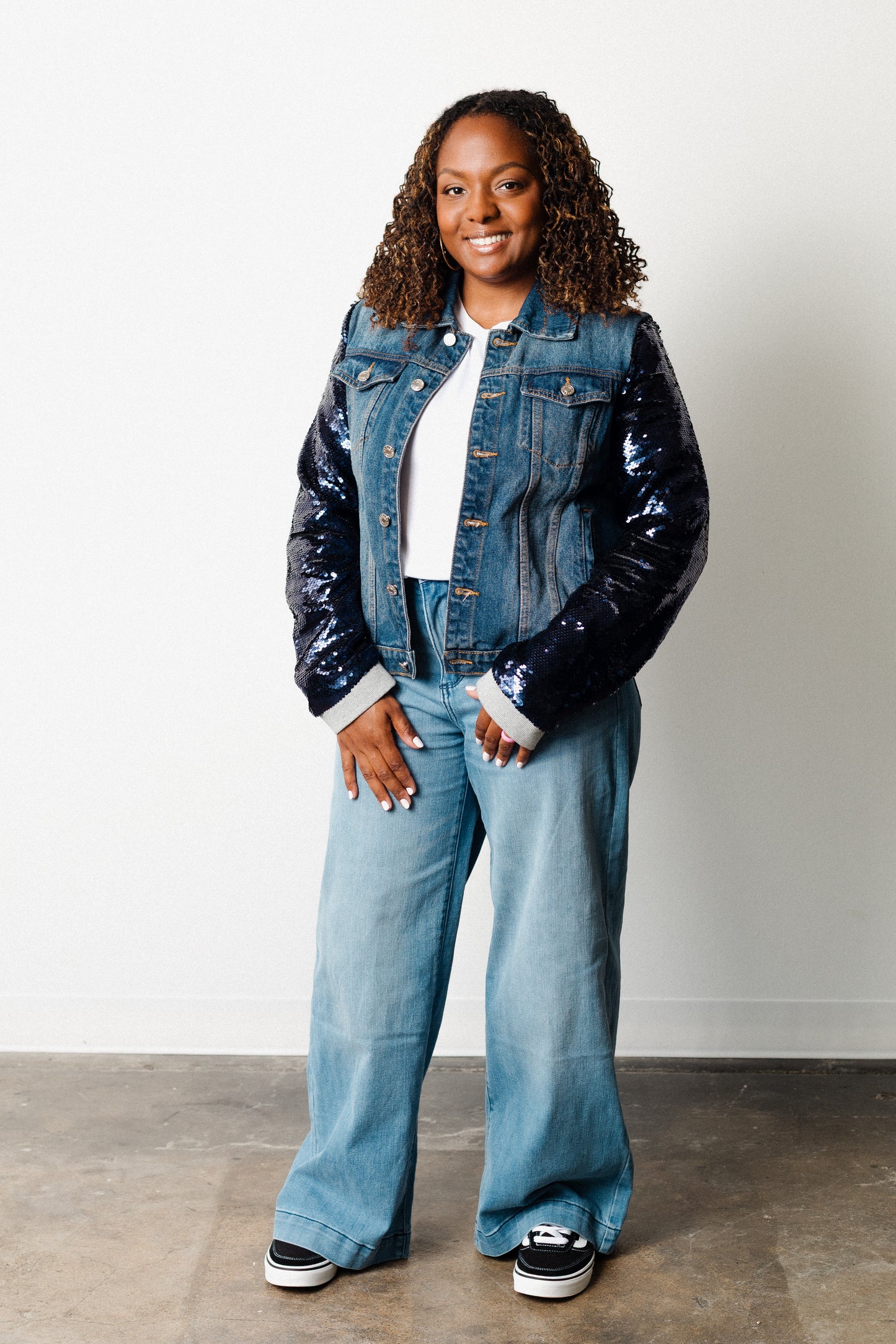 Spelman Ladies Sequin Denim Jacket