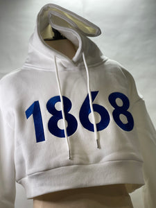 Hampton University 1868 crop-top hoodies
