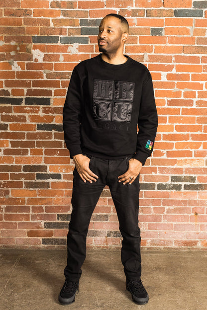 HBCU Legacy Adult Crewneck- Black on Black