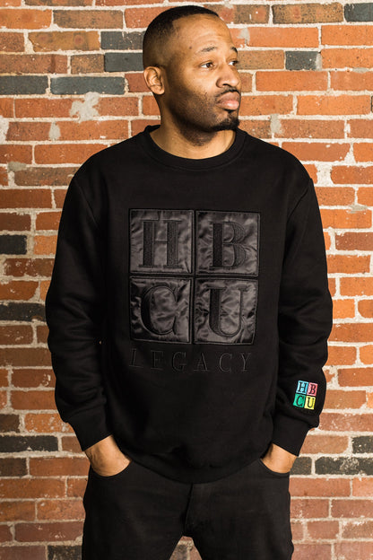 HBCU Legacy Adult Crewneck- Black on Black