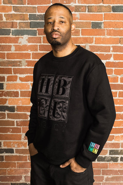 HBCU Legacy Adult Crewneck- Black on Black