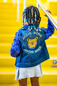 "Aggie Born, Aggie Bred" Toddler Girl's Denim Jacket