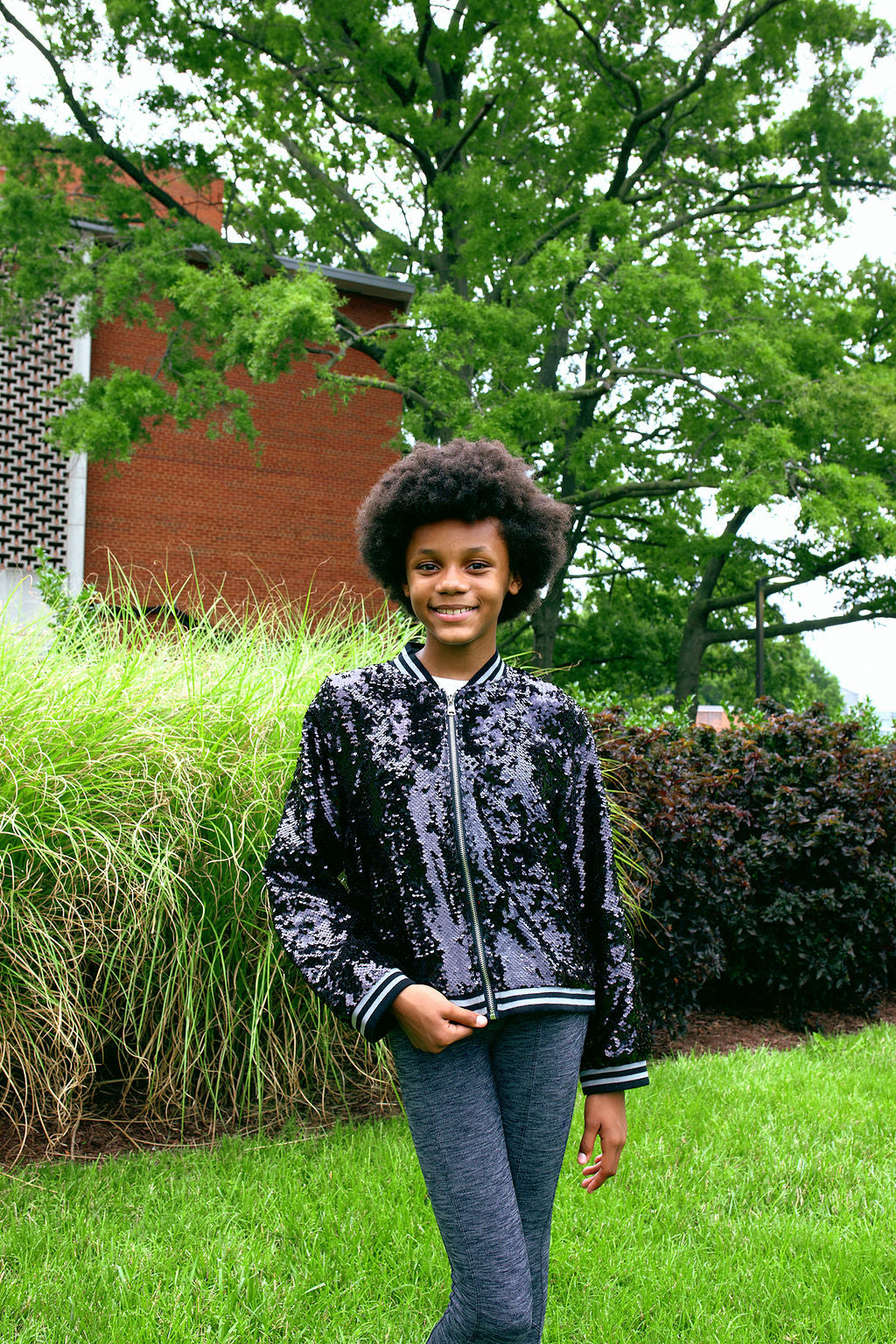 NCCU Eagle Youth Sequin Bomber Jacket